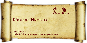 Kácsor Martin névjegykártya
